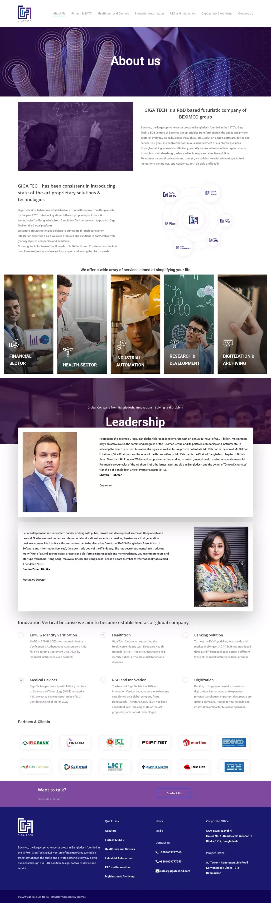 About Us – Giga Tech Limited | A Technology Company by Beximco - website design