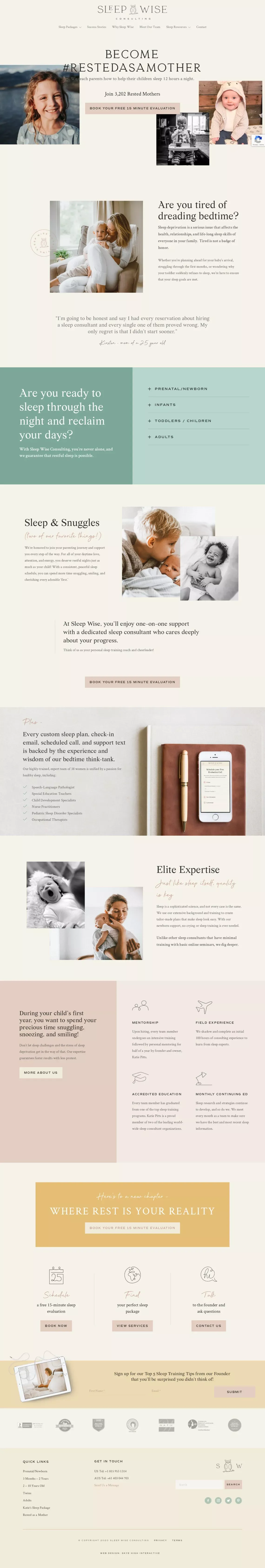 Home - Sleep Wise Consulting - website design