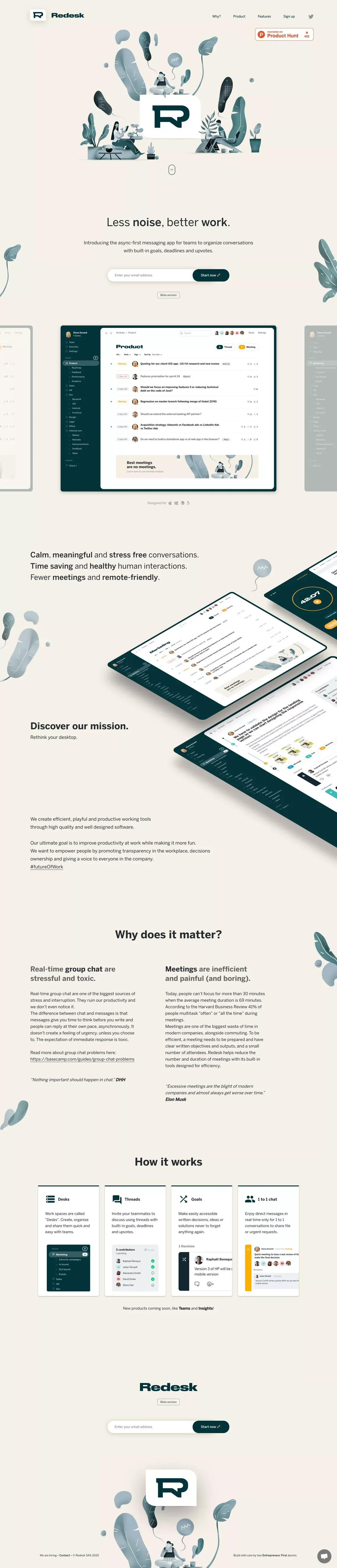 Introducing Redesk Beta - Landing design