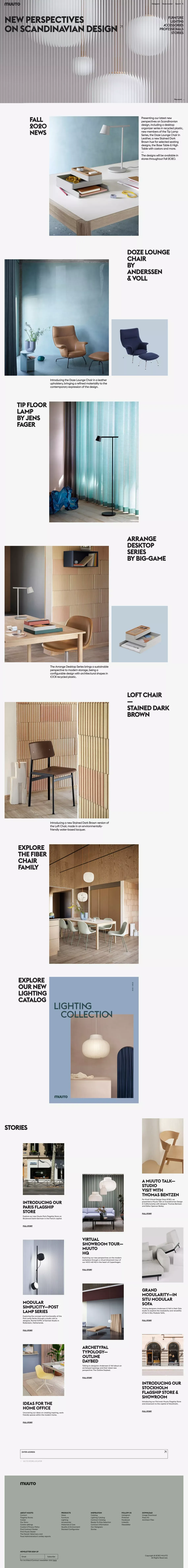 Muuto—New Perspectives On Scandinavian Design - Landing design