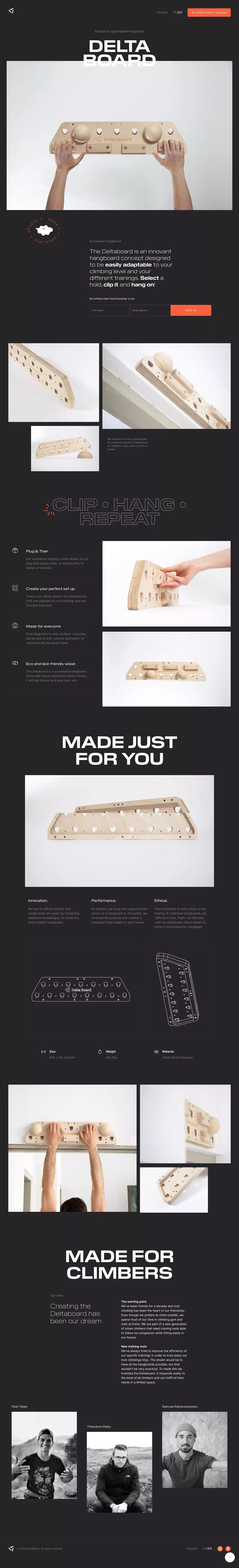 Delta Board - Modular & upgradeable fingerboard - Landing design