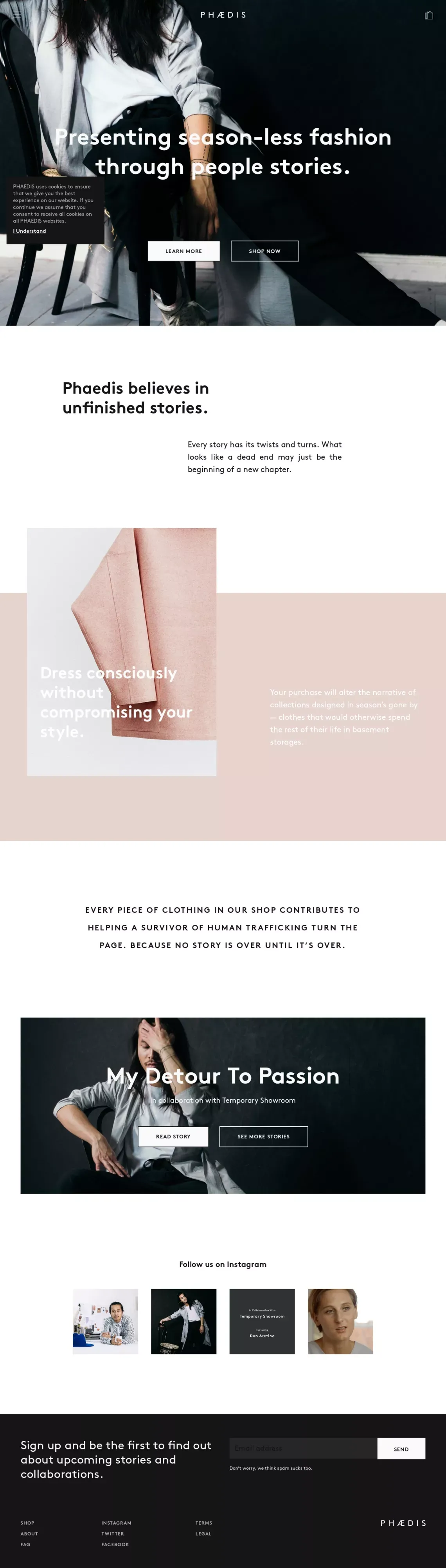 PHAEDIS | Bringing You Designer Clothes From Seasons Gone By - Landing design