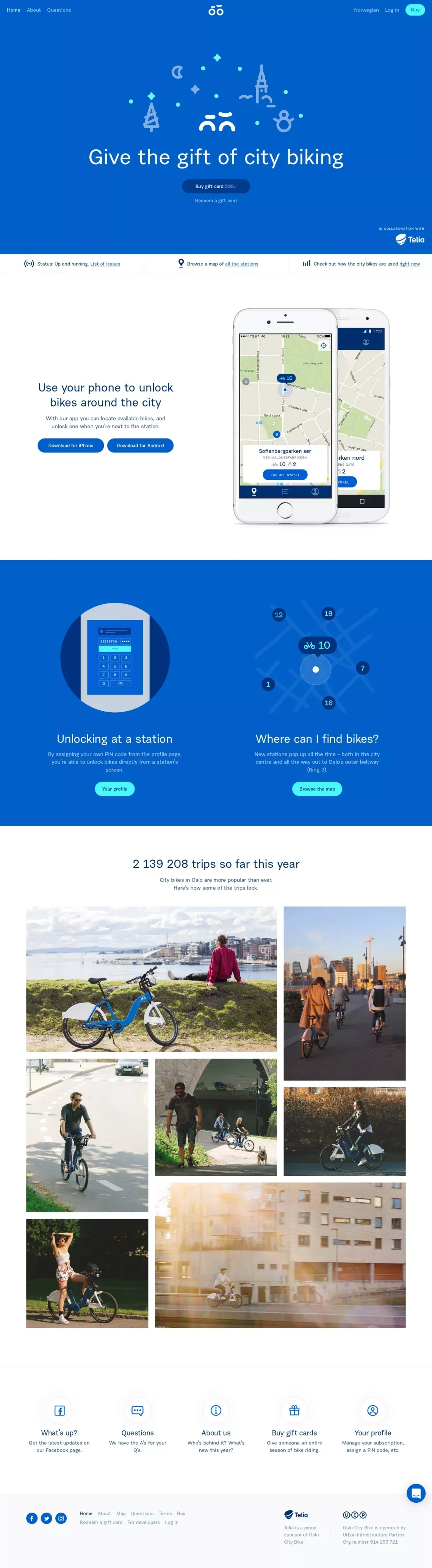 Oslo City Bike - Landing design
