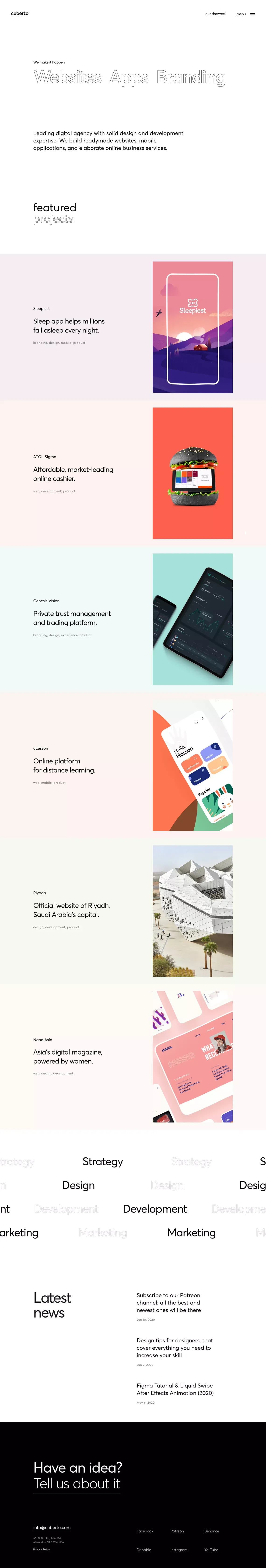 Cuberto — Leading digital agency - Portfolio design