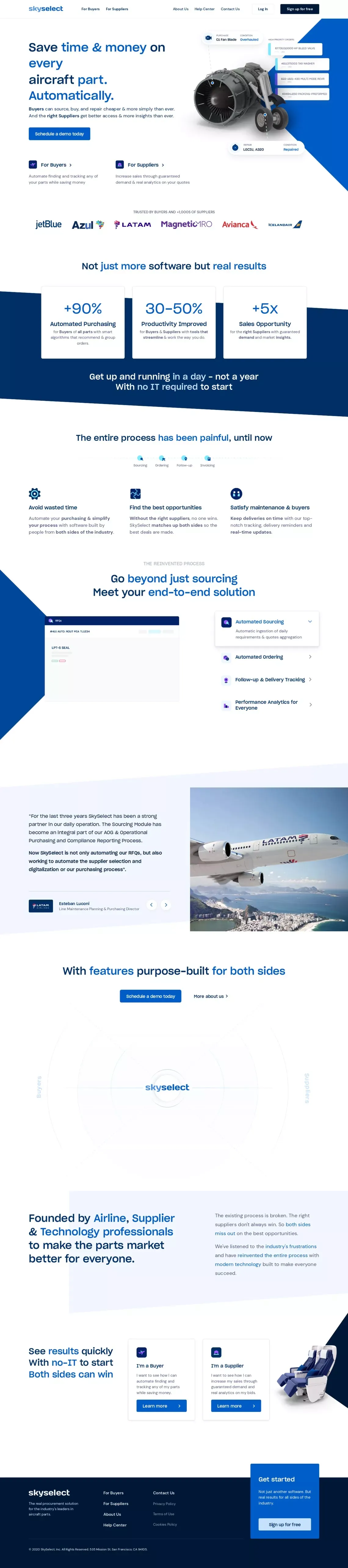 SkySelect - website design