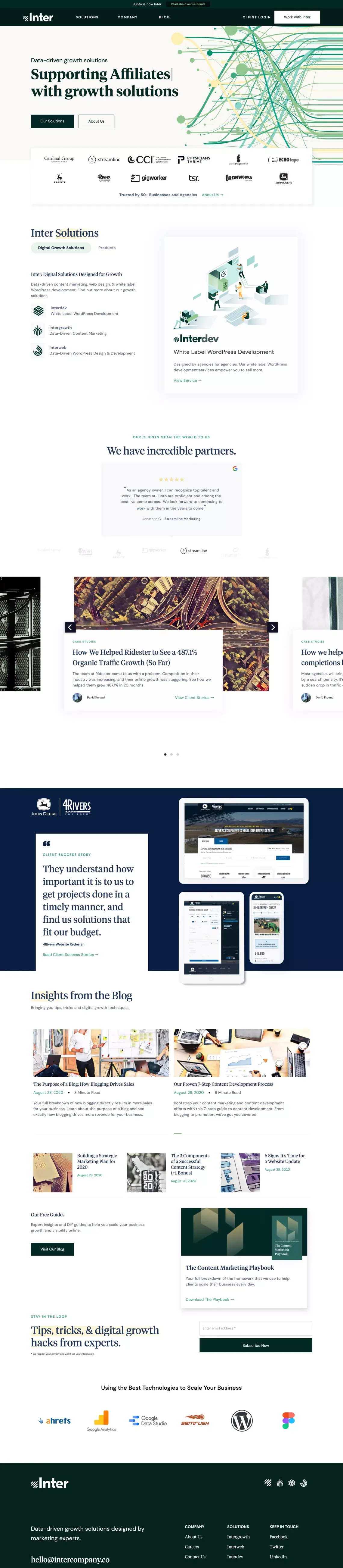 Inter: Data-Driven Growth Solutions - Landing design