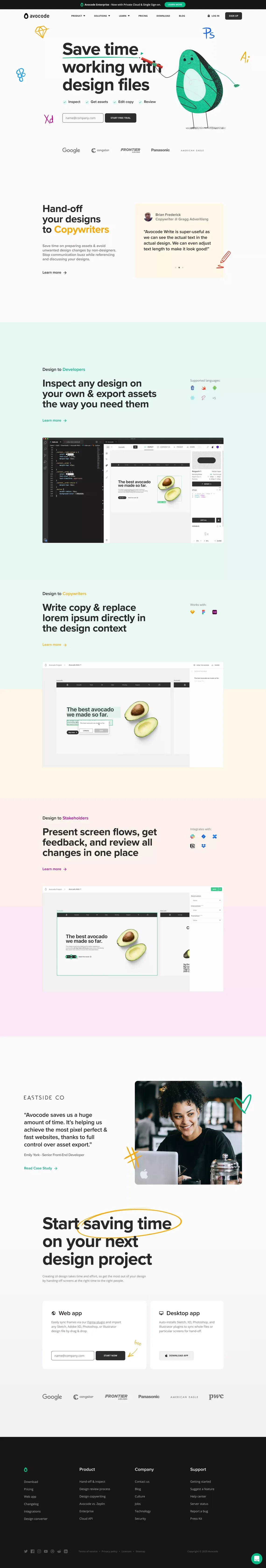 Avocode App - Collaborate on Design Files with Anyone - Landing design