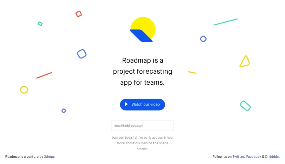 Roadmap | A Project Forecasting App for Teams - Landing design