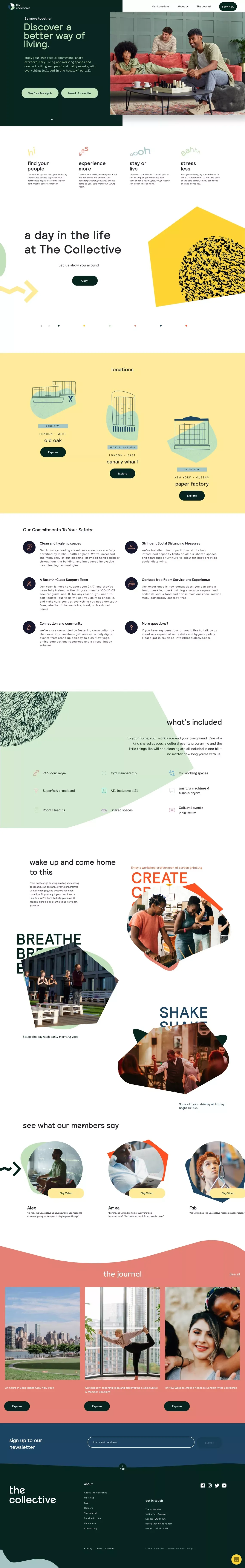 Co-living | Join The Global Living Movement | The Collective - Landing design
