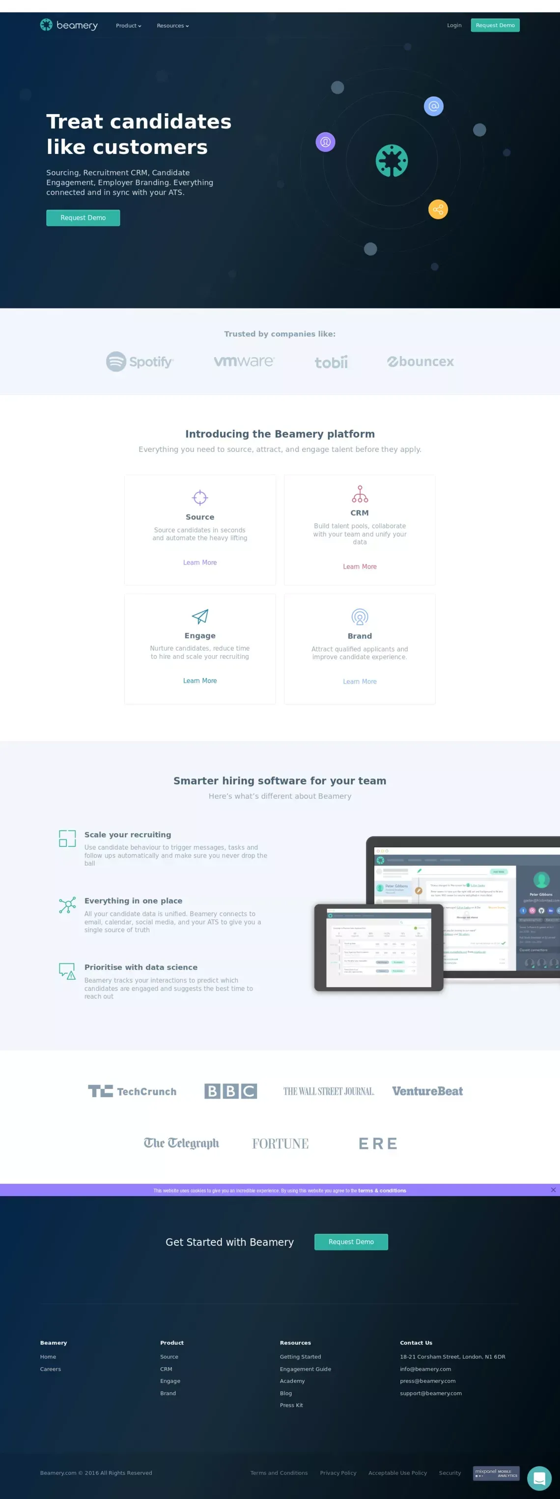 https://beamery.com/ - Landing design