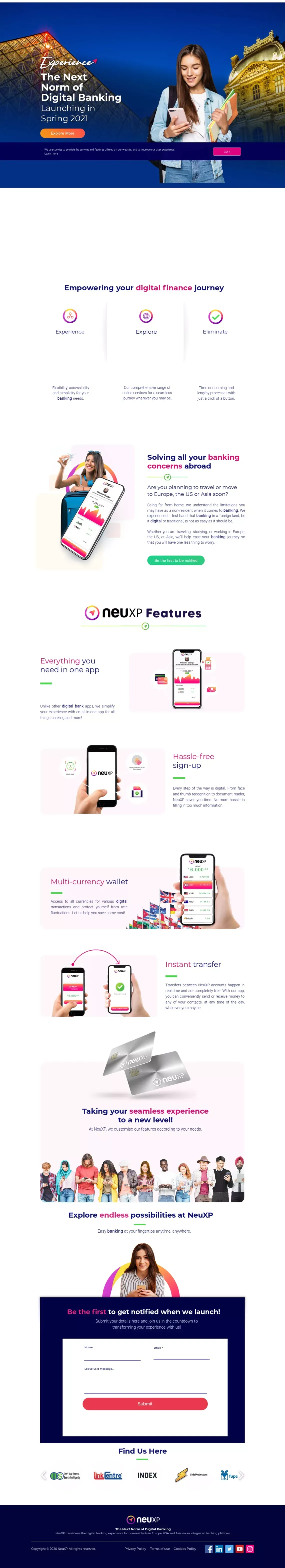 NeuXP: The Next Norm of Digital Banking - website design