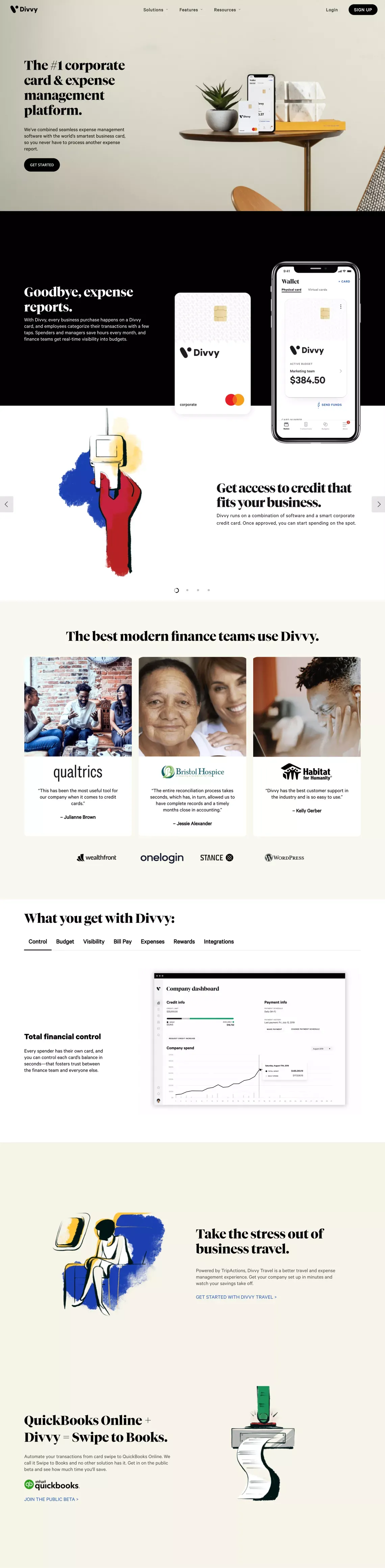 Divvy | Expense Management & Business Budgeting Software - Landing design