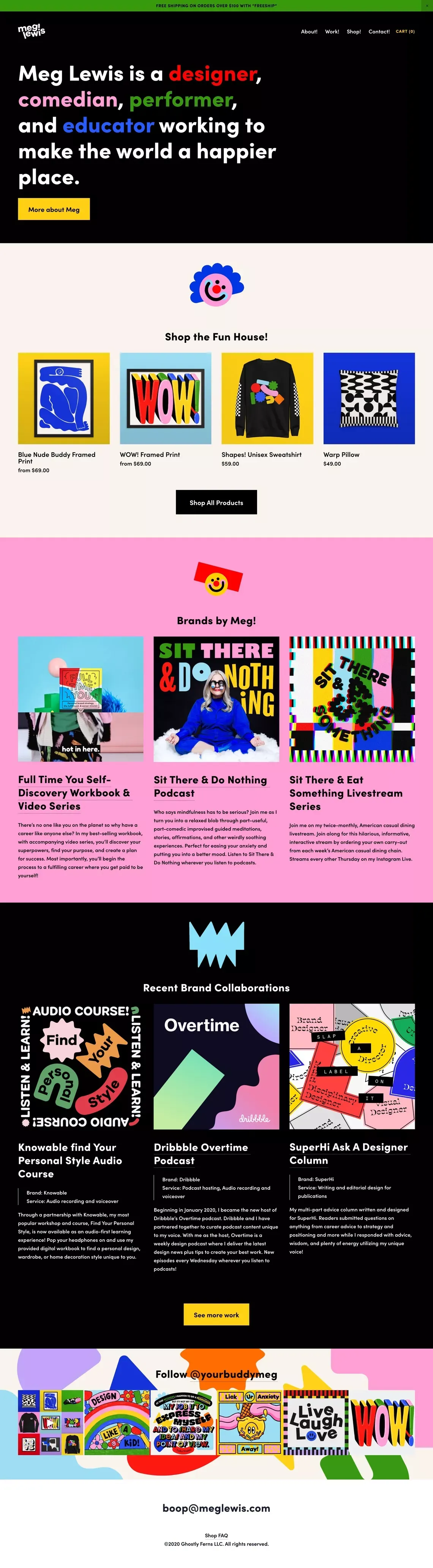 Meg! Lewis - Portfolio design