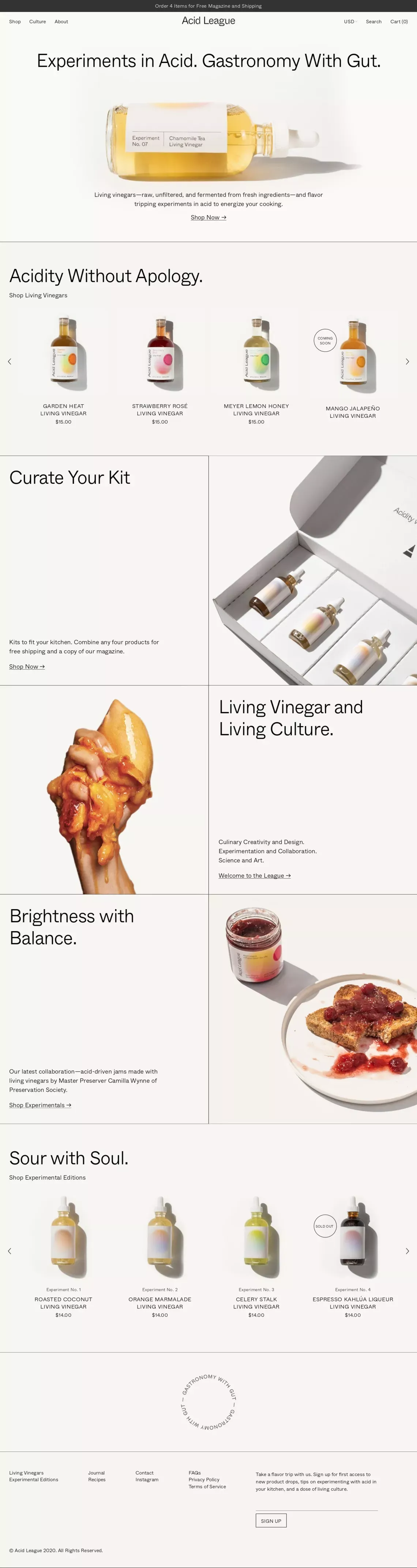Acid League - Ecommerce design