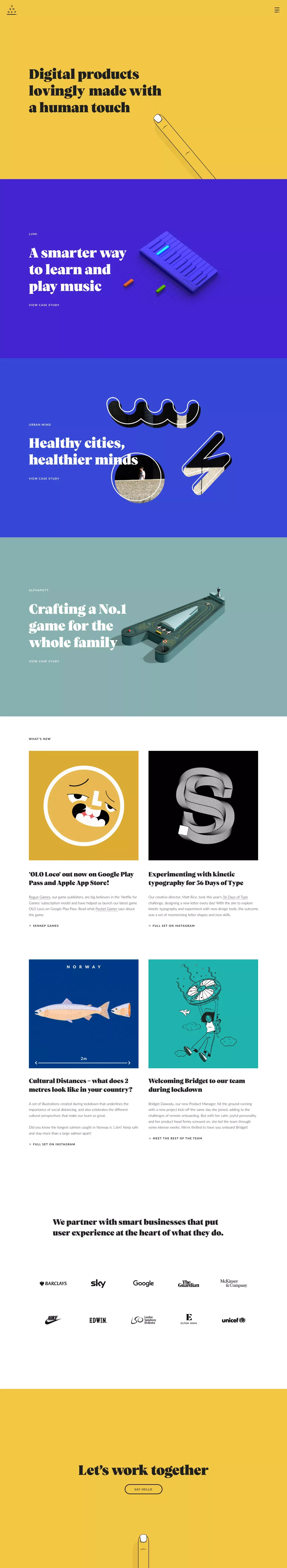 Sennep - Digital product studio - Portfolio design