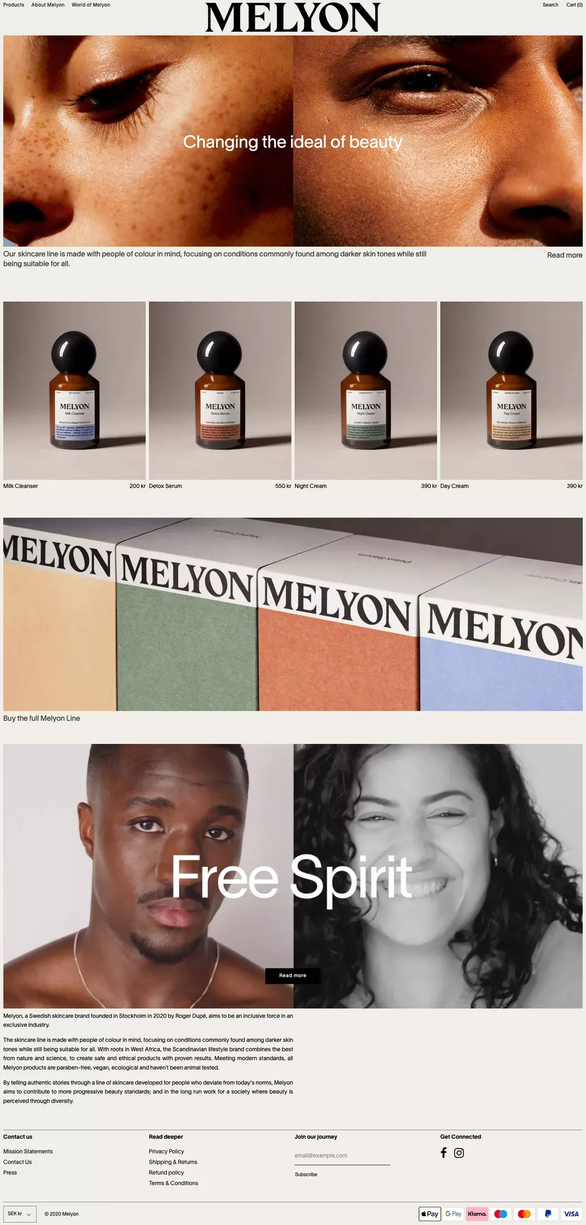 Melyon - Ecommerce design