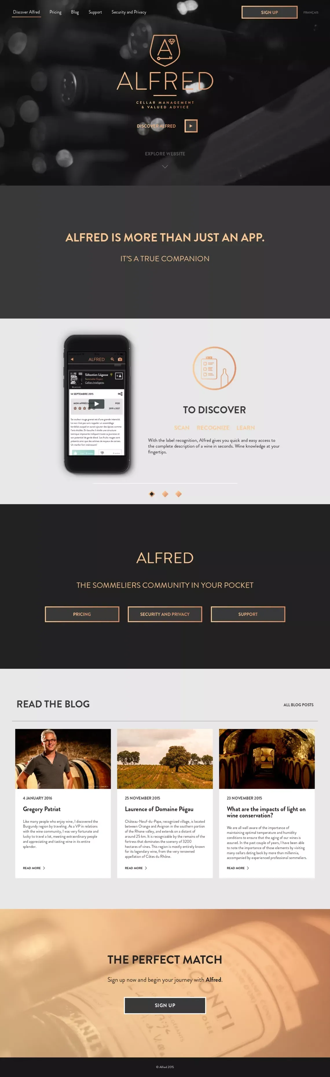 Alfred - Landing design