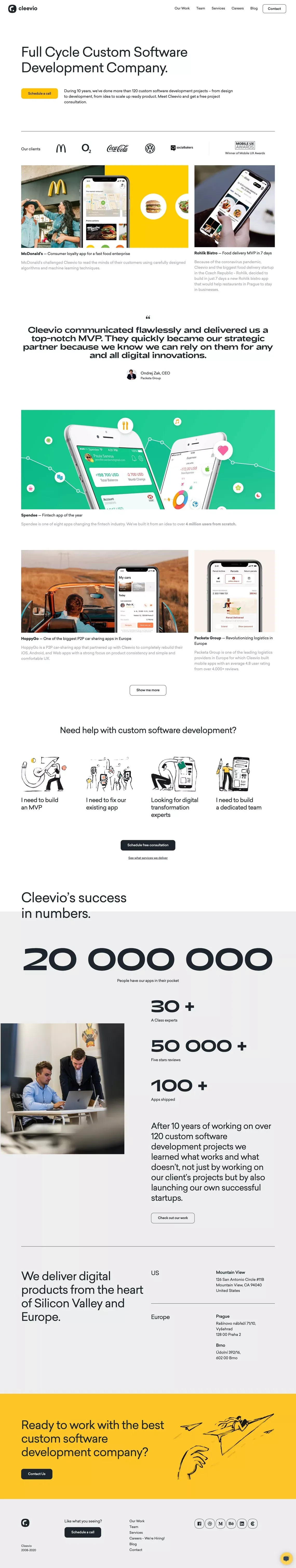Cleevio | Full Cycle Custom Software Development Company - Portfolio design