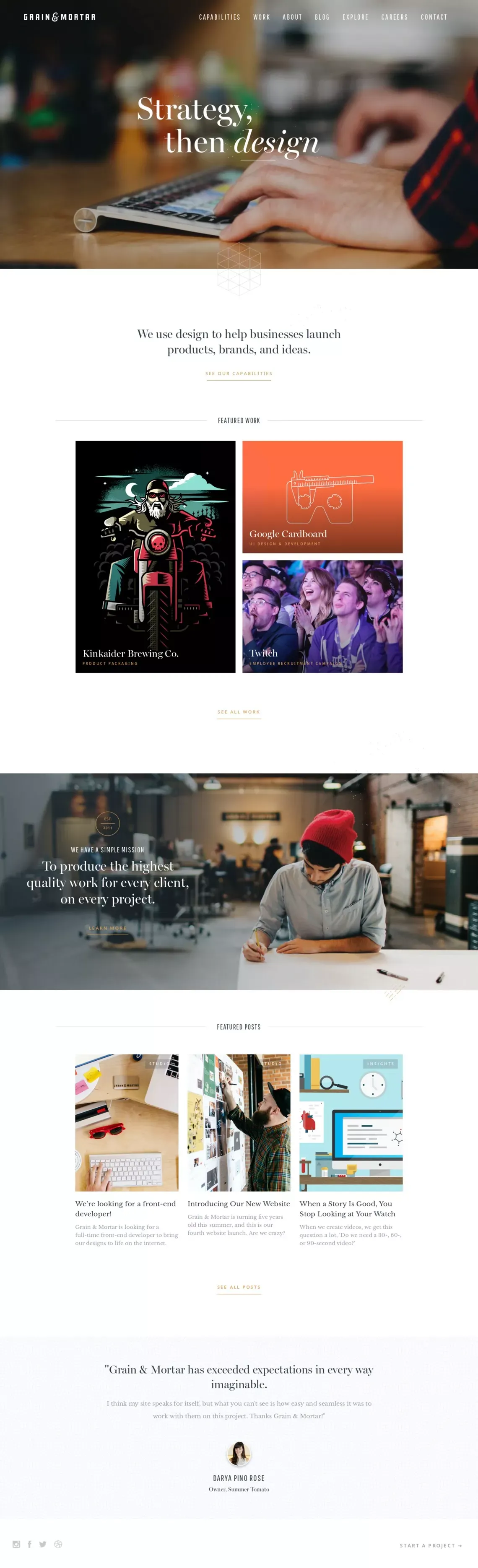 Grain & Mortar - Portfolio design