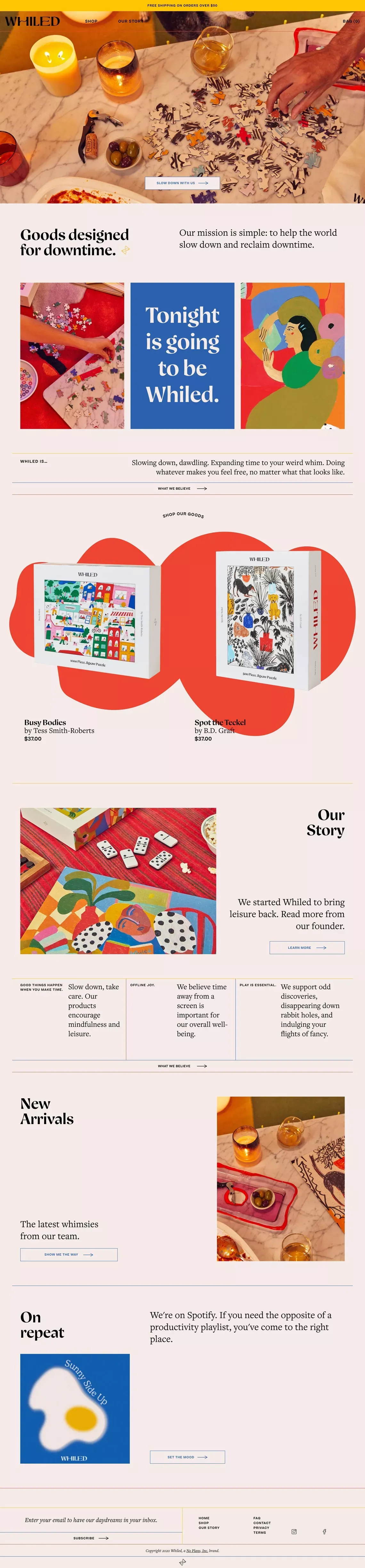 Whiled | Press pause and play. Artful jigsaw puzzles for slowing down. - Ecommerce design