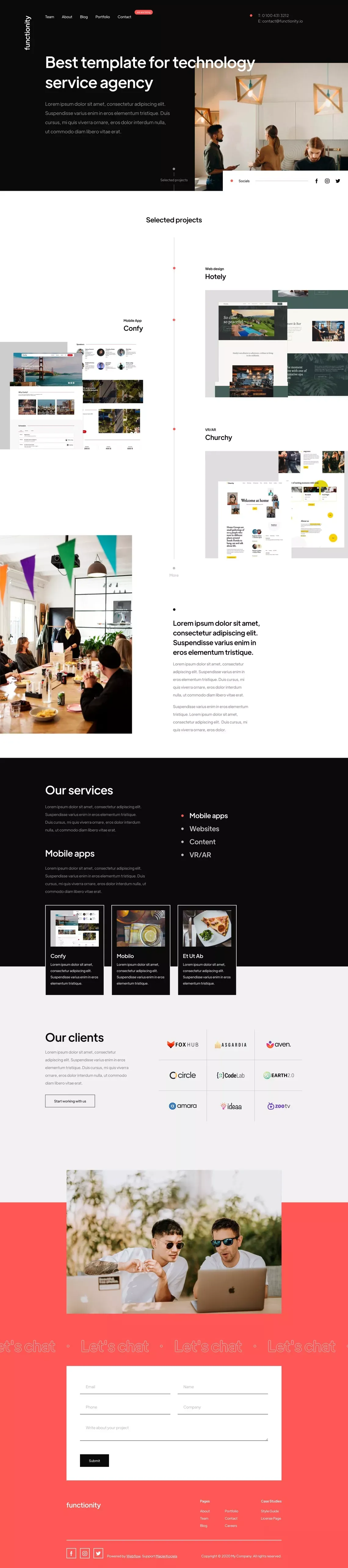 Functionity - Agency Webflow Template - Template design
