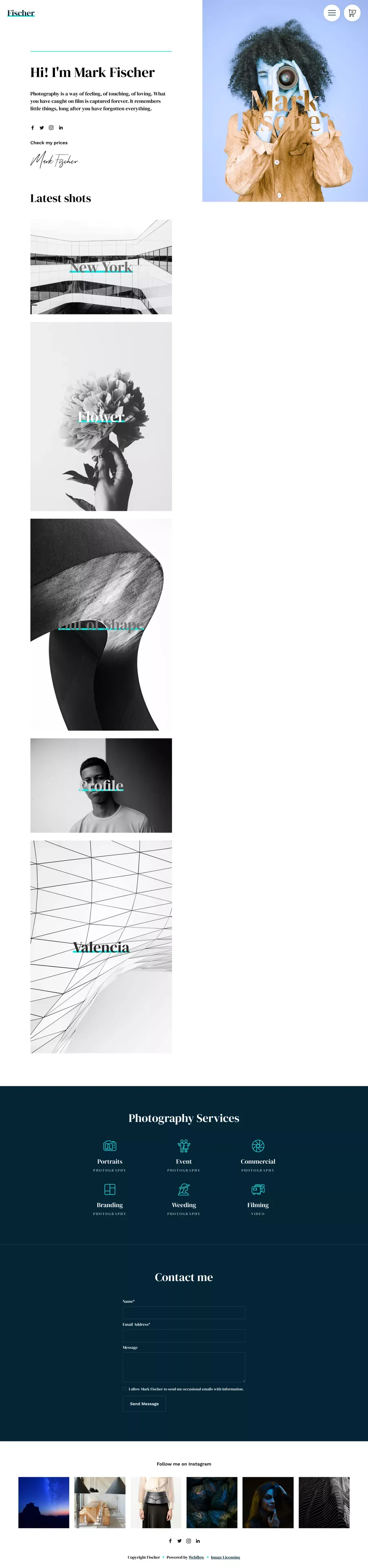 Fischer - Portfolio Webflow Template - Template design
