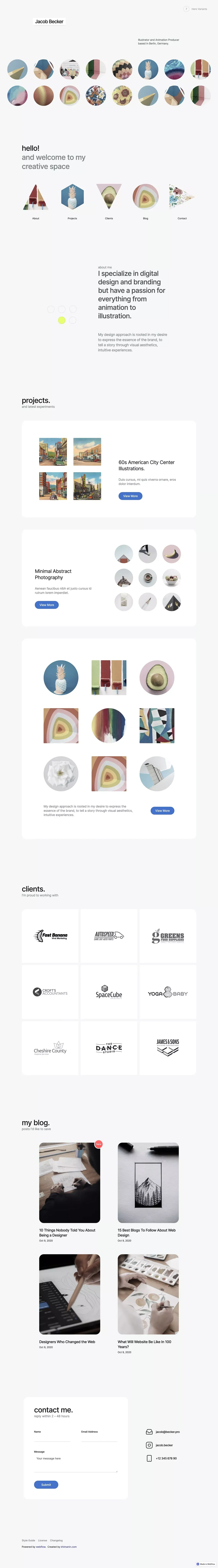Mosaica - Creative Webflow Template - Template design