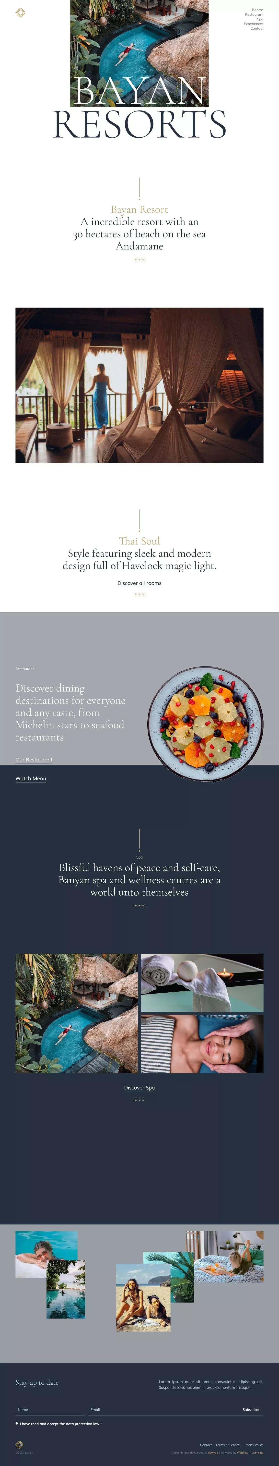 Bayan - Hotel Webflow Template - Template design