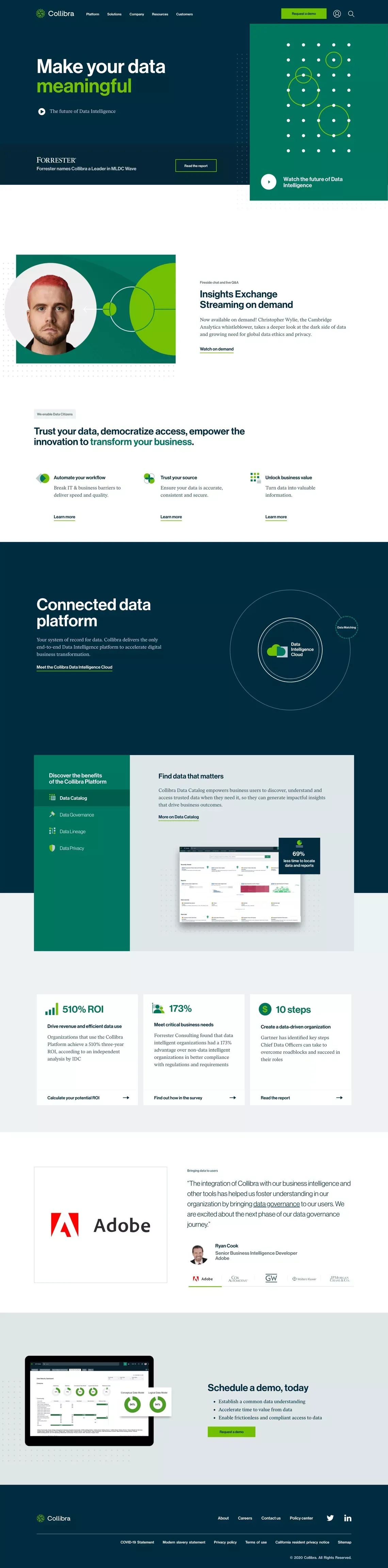 Make Data Meaningful | Collibra - Landing design