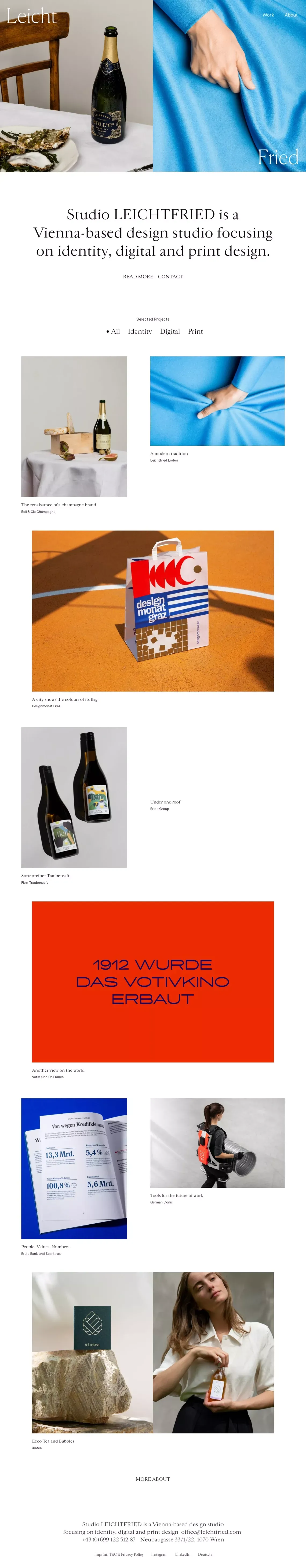 Studio Leichtfried - Portfolio design