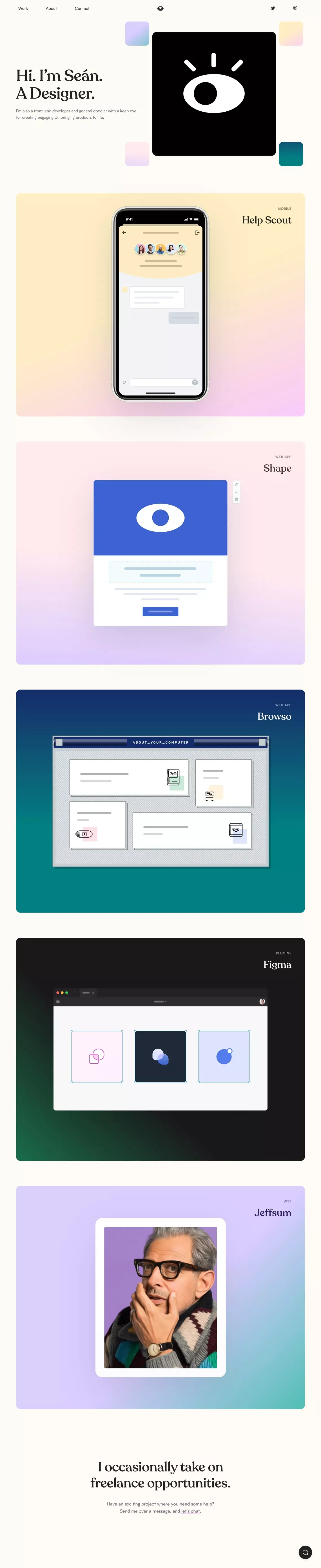 Sean Halpin | Product Designer | Work - Portfolio design