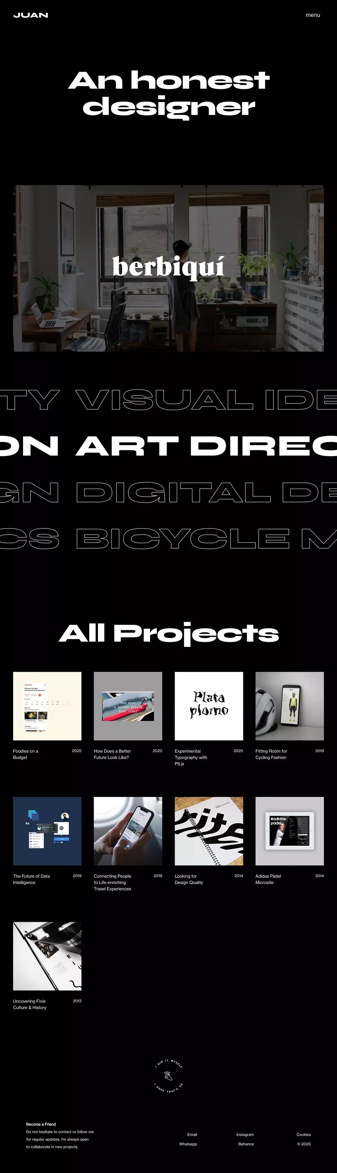 JUAN | An honest designer - Portfolio design