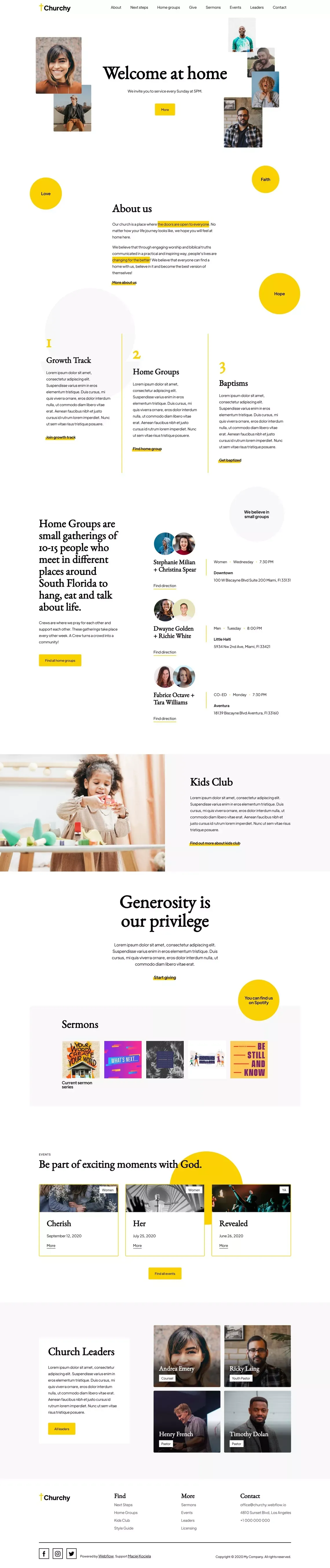 Churchy - Church Webflow Template - Template design