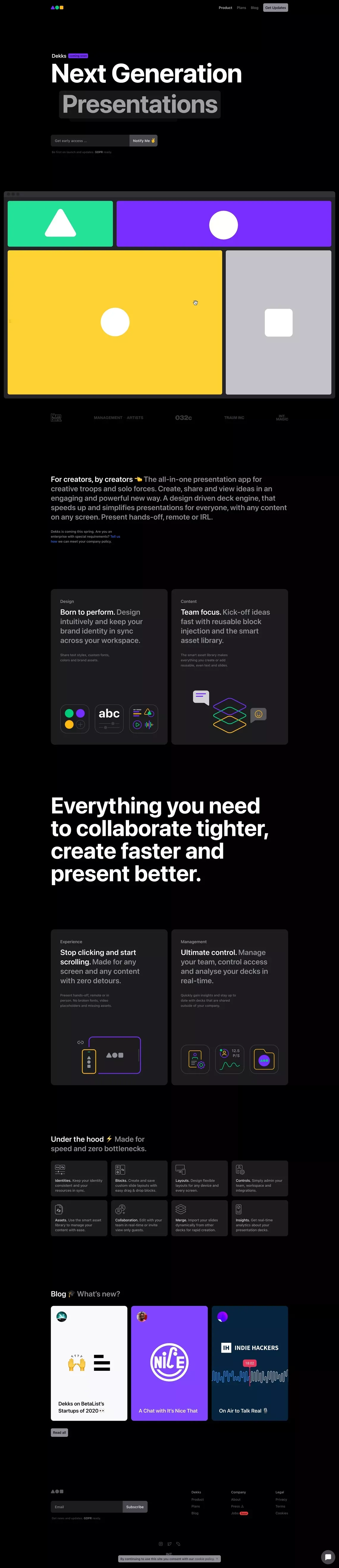 Dekks | Next Generation Presentations - Landing design