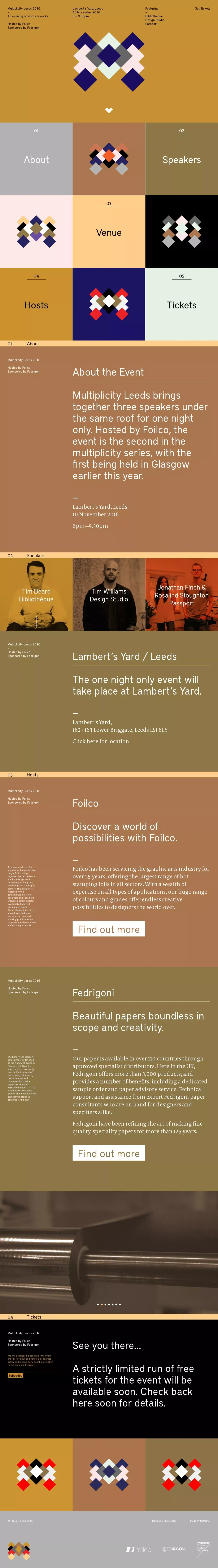 Multiplicity Leeds 2016 - Landing design