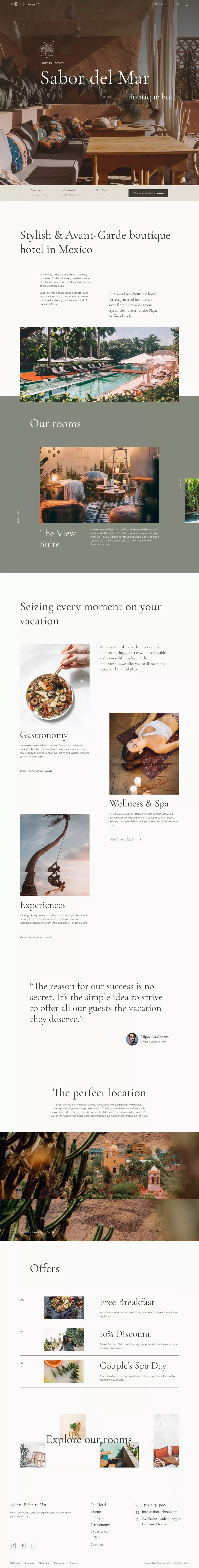 Sabor del Mar - Hotel Webflow Template - Template design
