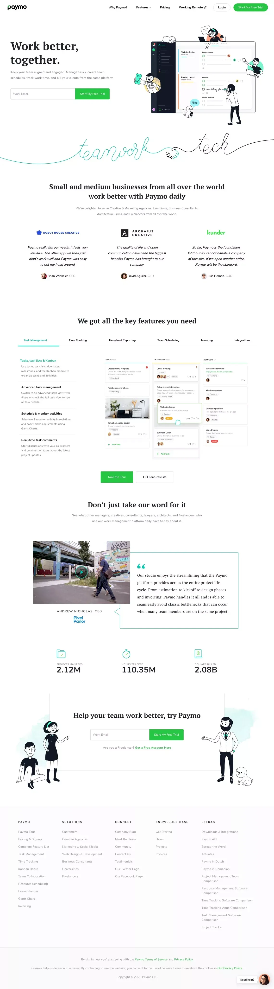 Paymo · Work Management Software for Teams	 - Landing design
