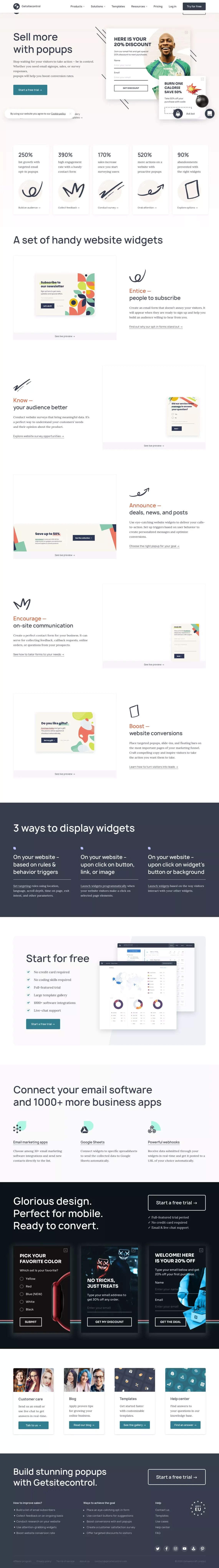 Best widgets for website conversion optimization | Getsitecontrol - Landing design