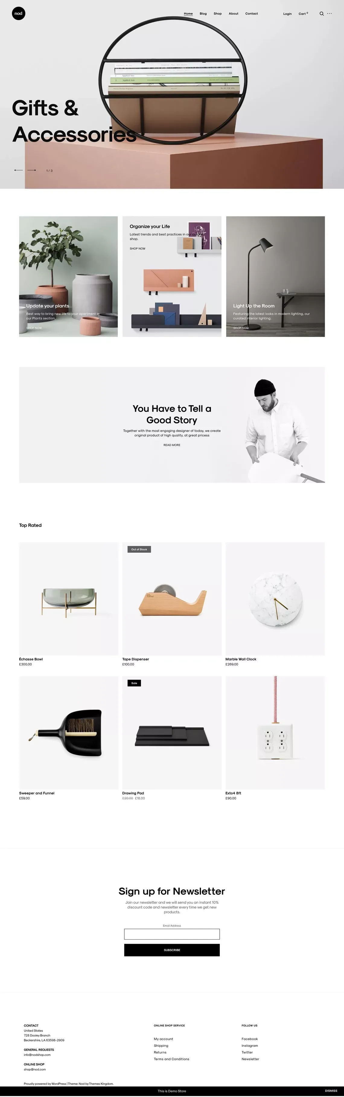 Nod - WordPress theme made for store owners - ThemesKingdom - Template design