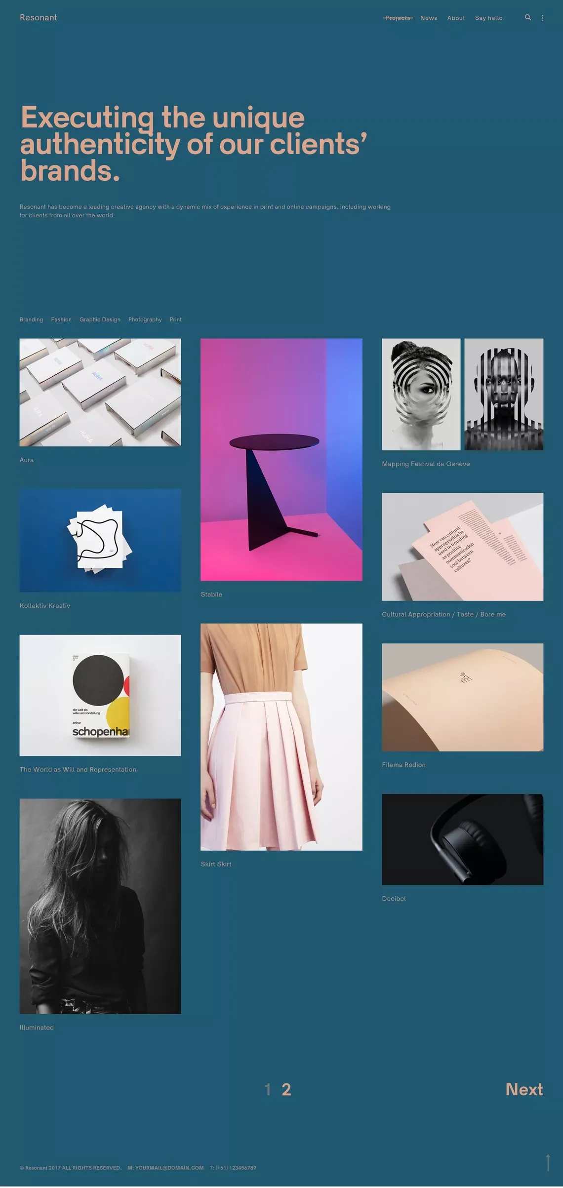 Resonant - portfolio WordPress theme for studios - ThemesKingdom - Template design