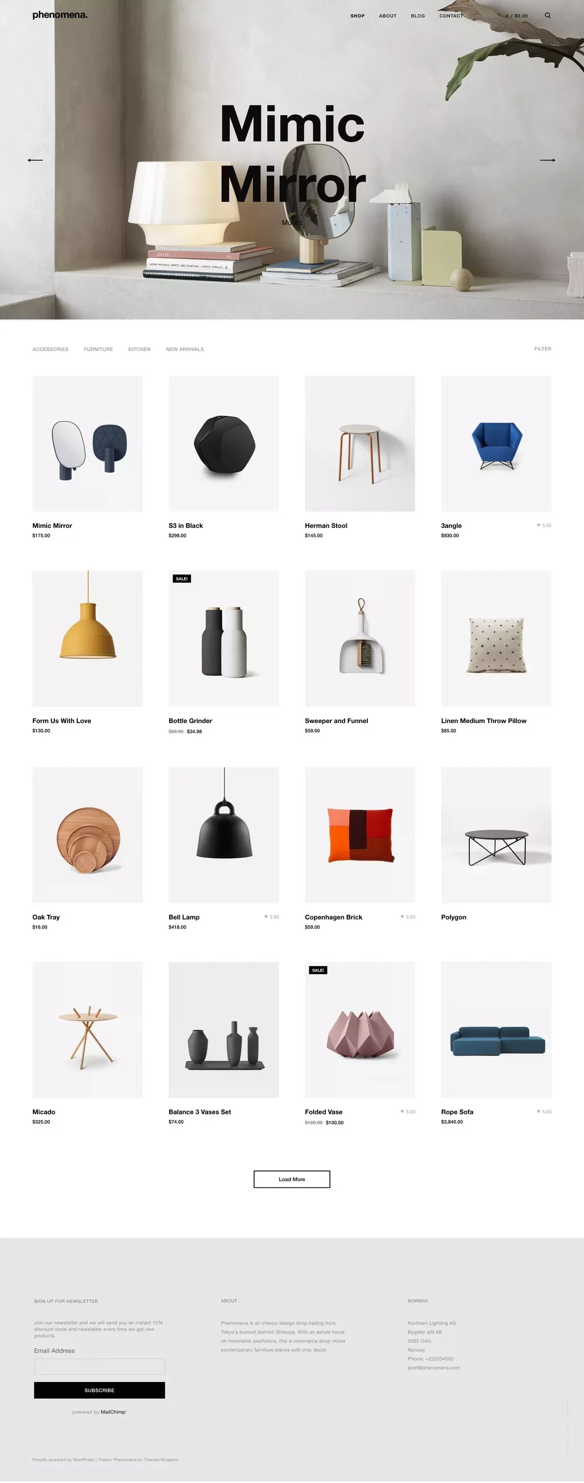Phenomena - E-commerce WordPress - ThemesKingdom - Template design