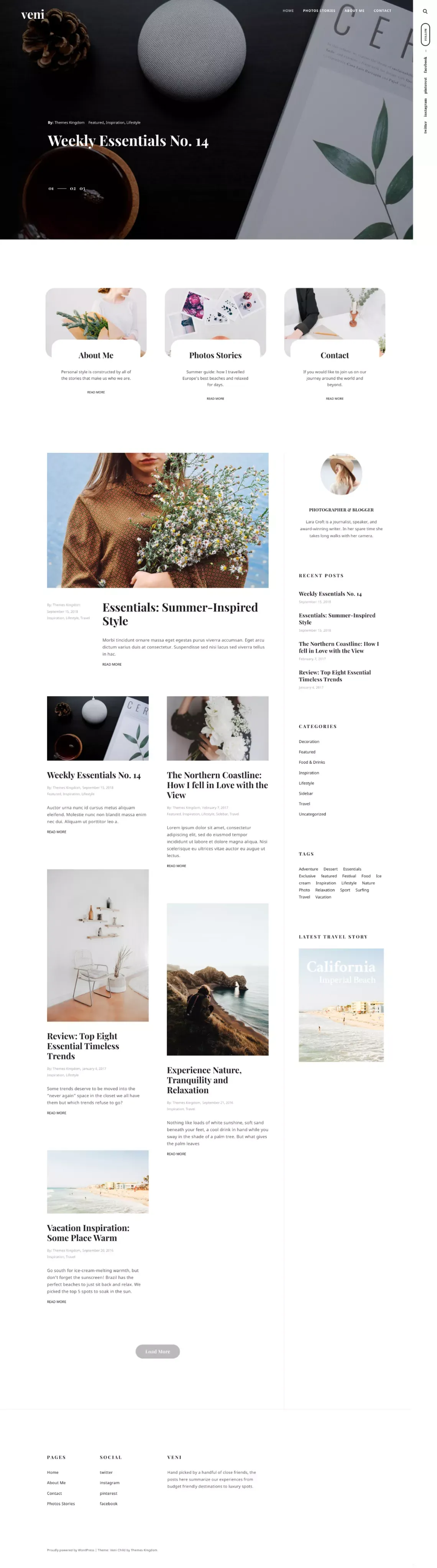 Veni - WordPress + WooCommerce blog theme - ThemesKingdom - Template design
