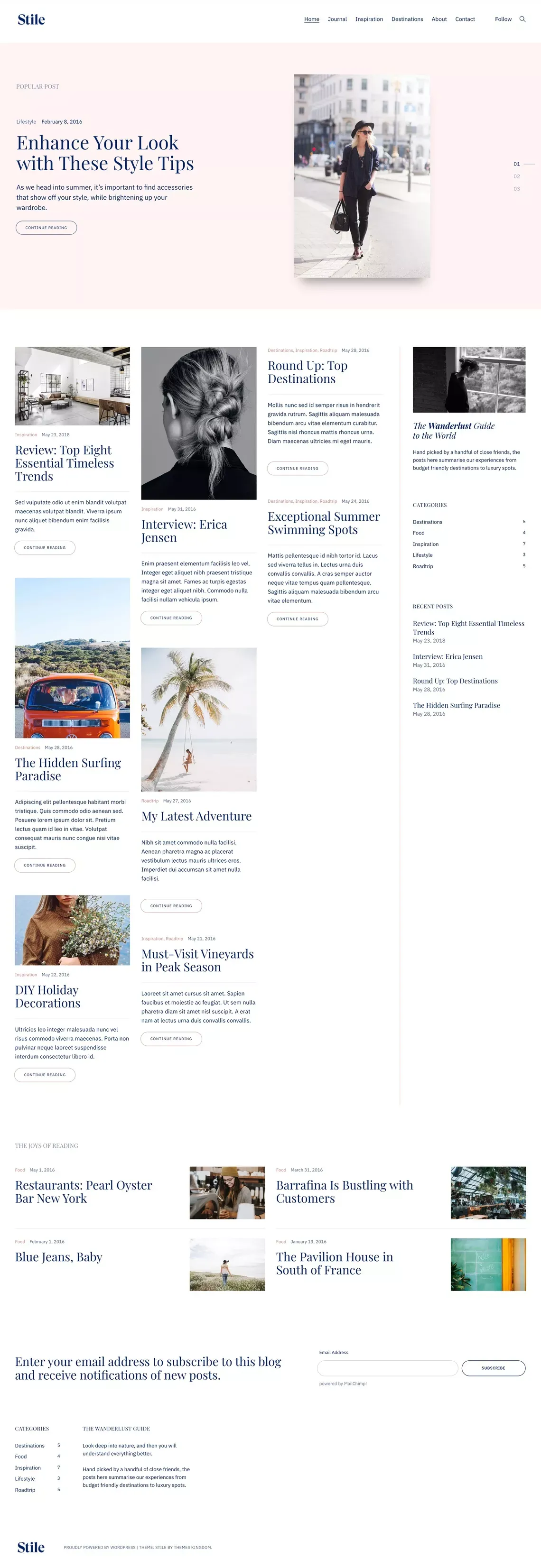 Stile - WordPress theme made for fierce bloggers - ThemesKingdom - Template design