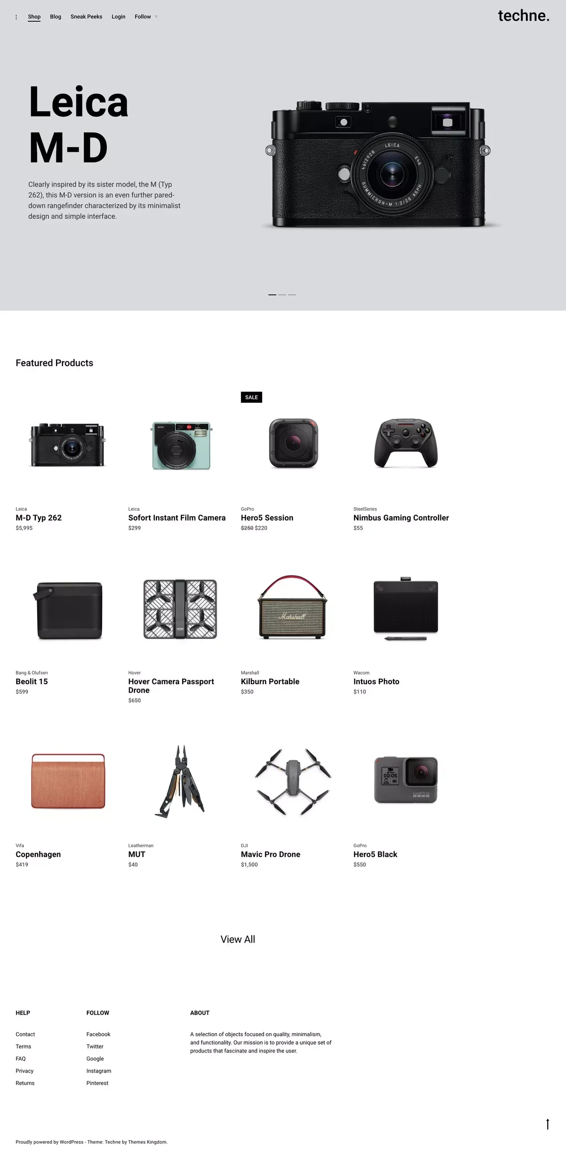 Techne - Powerful e-commerce WordPress theme- ThemesKingdom - Template design