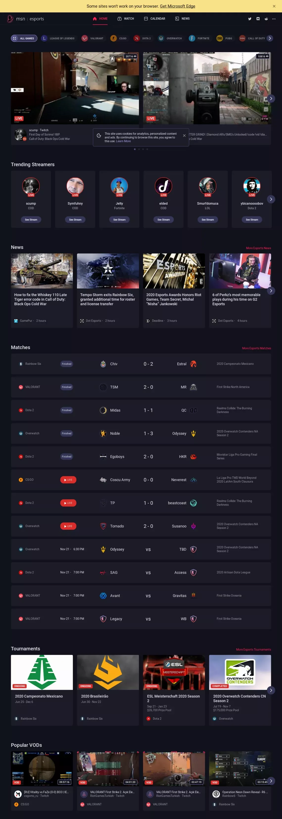 Esports Hub | News, Streams, Schedules, Hype >> LoL, Fortnite, Dota 2, Valorant, PUBG, Overwatch - website design
