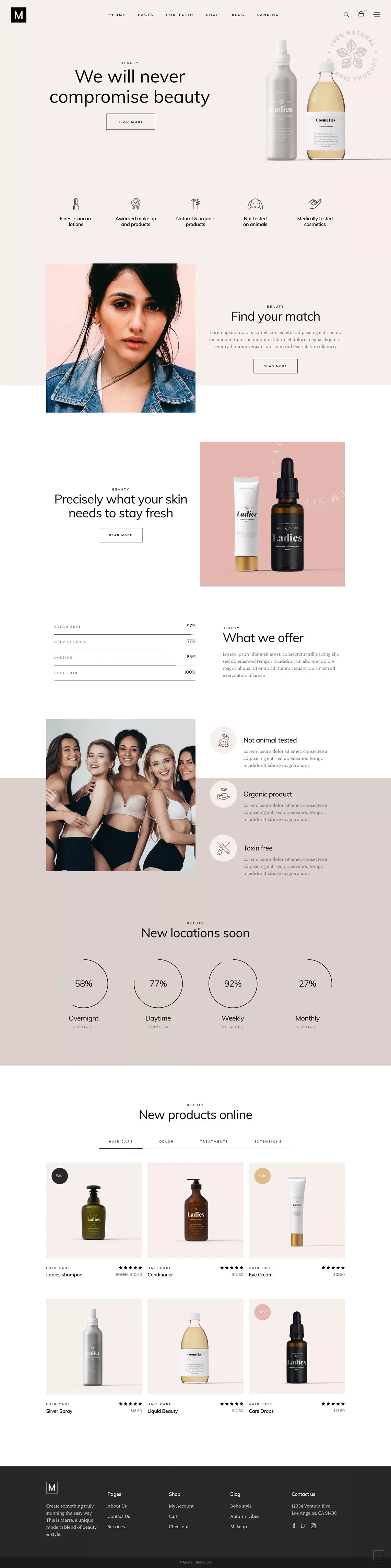 Marra - Beauty WordPress Theme | ThemeForest - Template design