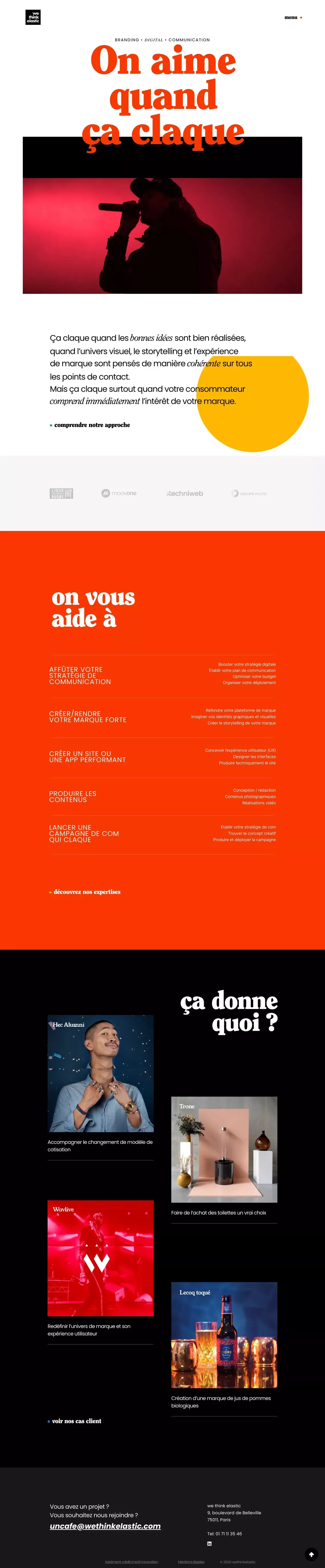 Bienvenue chez we think elastic - branding digital communication - Portfolio design