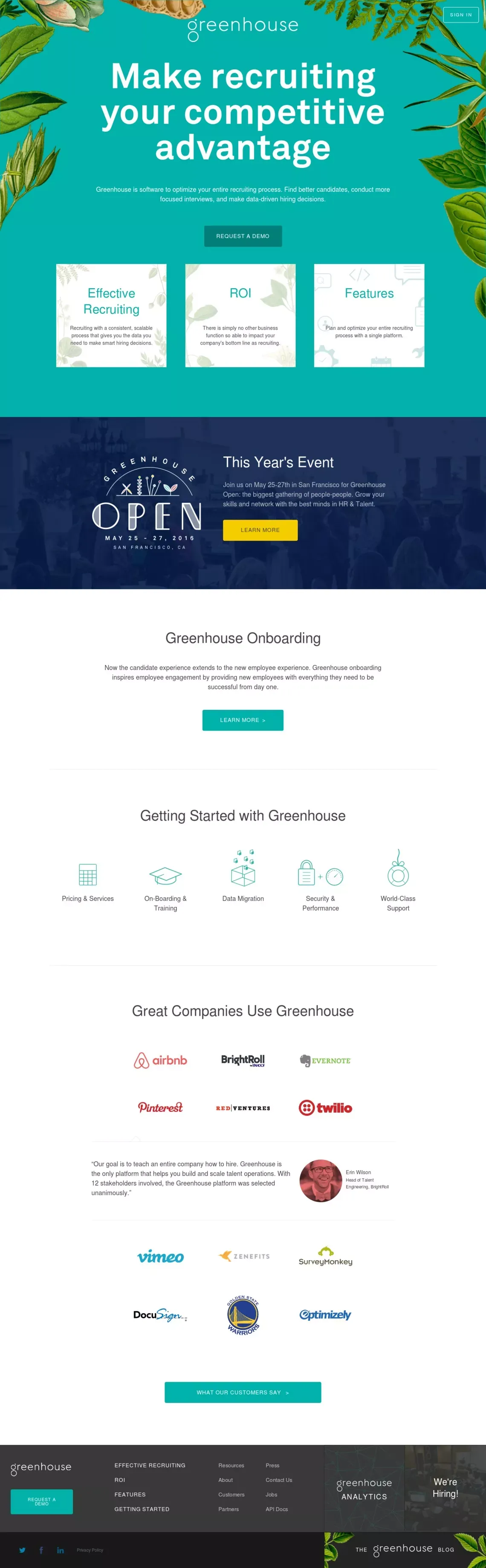 Greenhouse | Recruiting Software - Landing design
