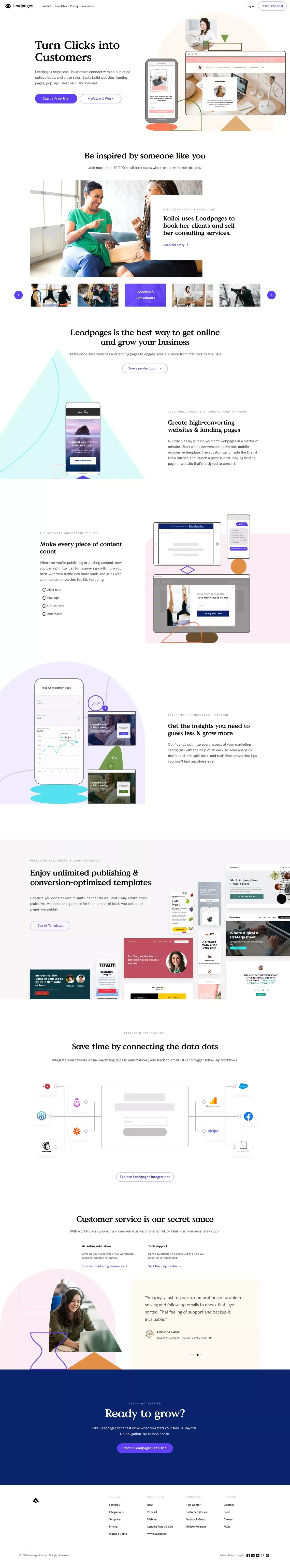 Leadpages | Website & Landing Page Software Small Businesses - Landing design