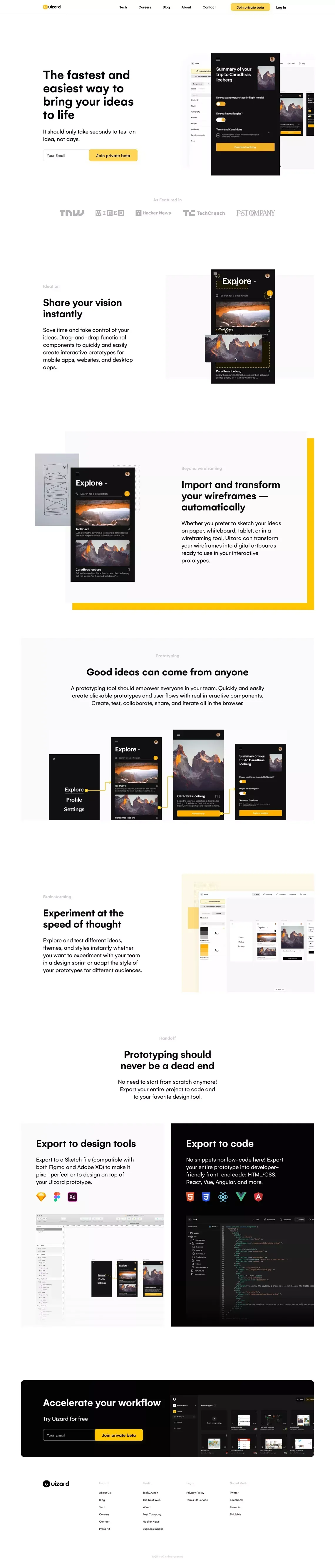 uizard - Landing design